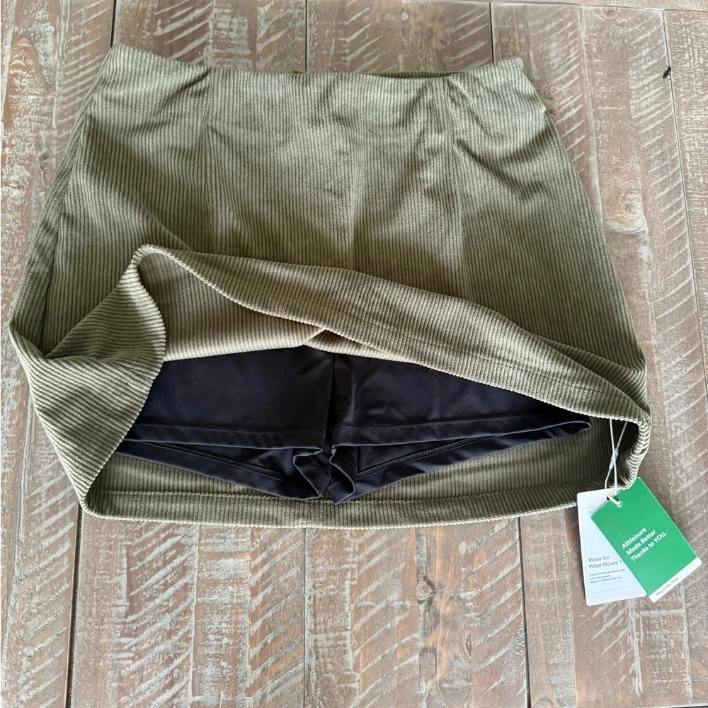NWT HALARA Corduroy Lightweight Skirt/skort Sz Med/Small Green - Picture 3 of 5